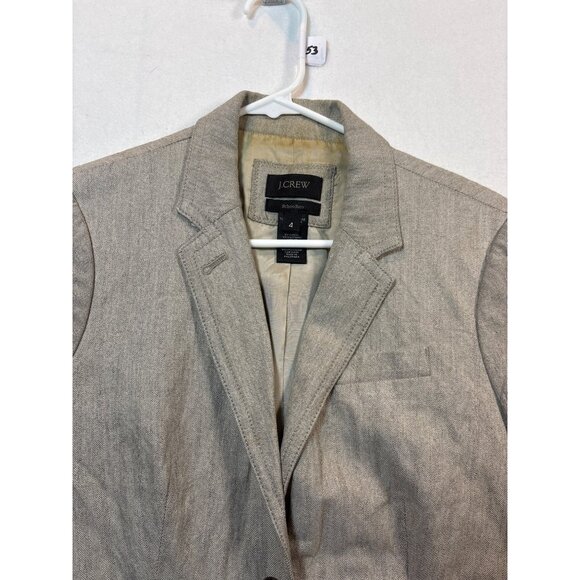 J.Crew Schoolboy Blazer Size 4 Beige Two-Button Womens Jacket - Picture 4 of 16